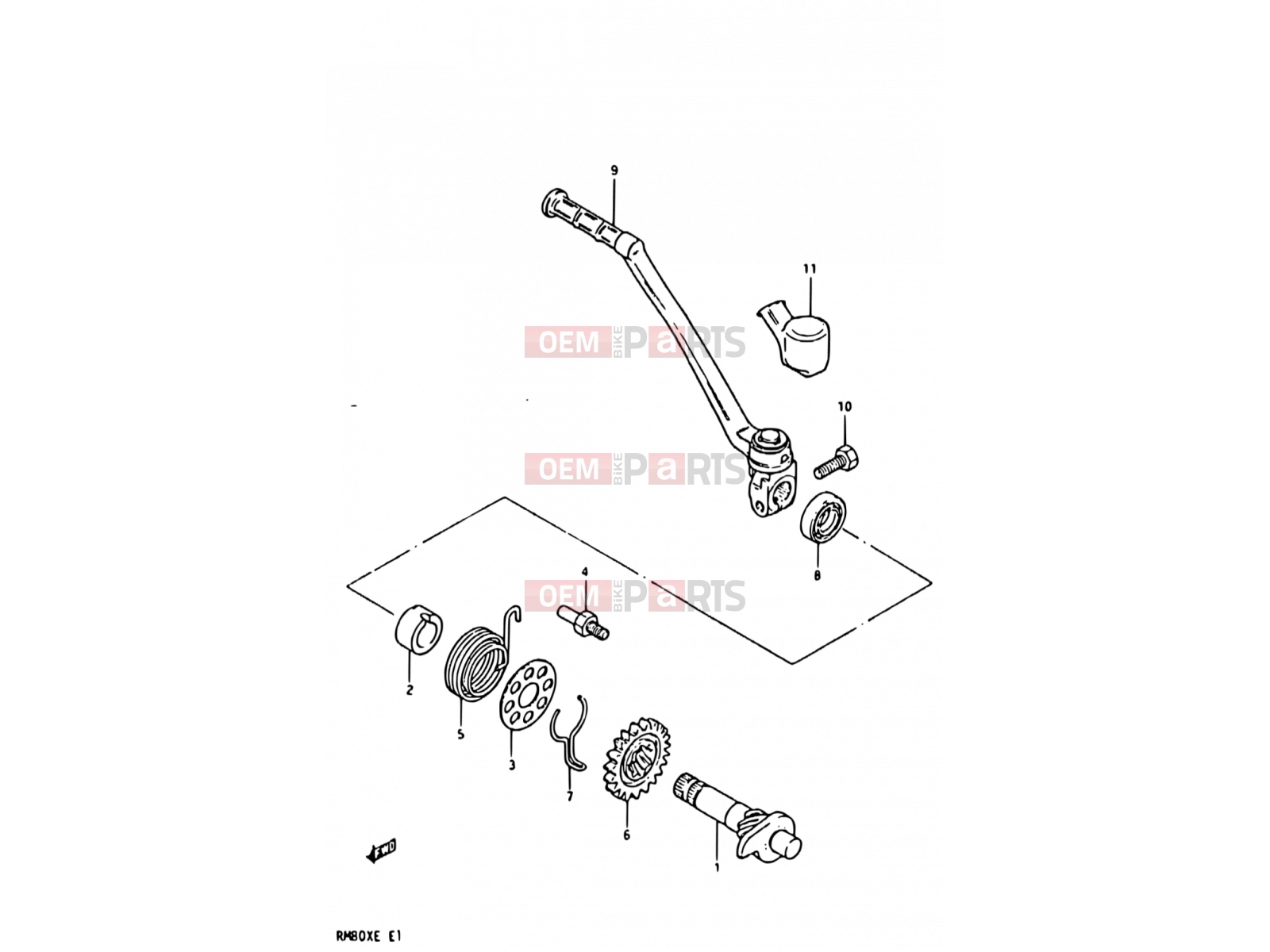 SUZUKI RM80X E (1984) 16 - KICK STARTER
