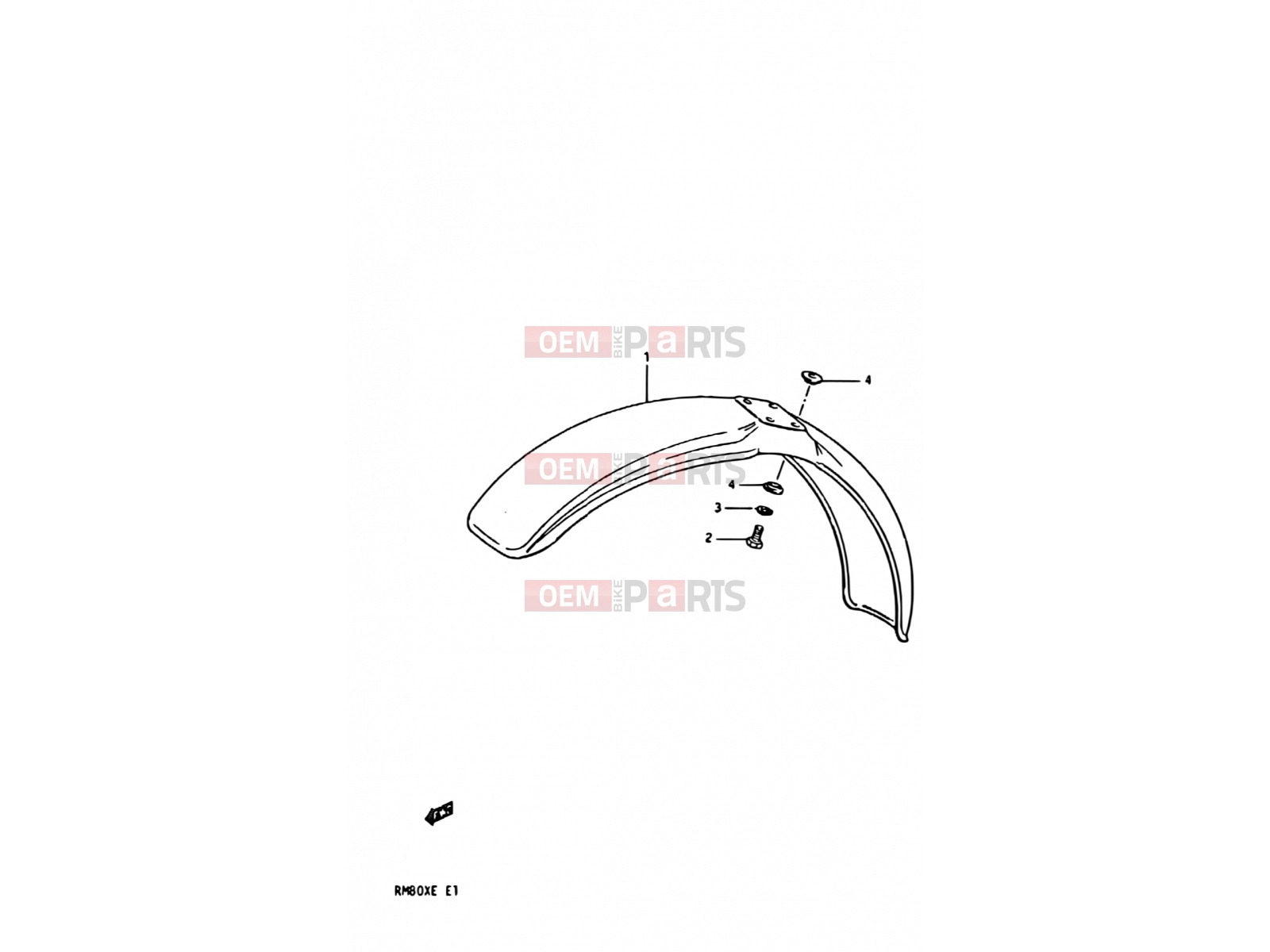 SUZUKI RM80X E (1984) 28 - FRONT FENDER