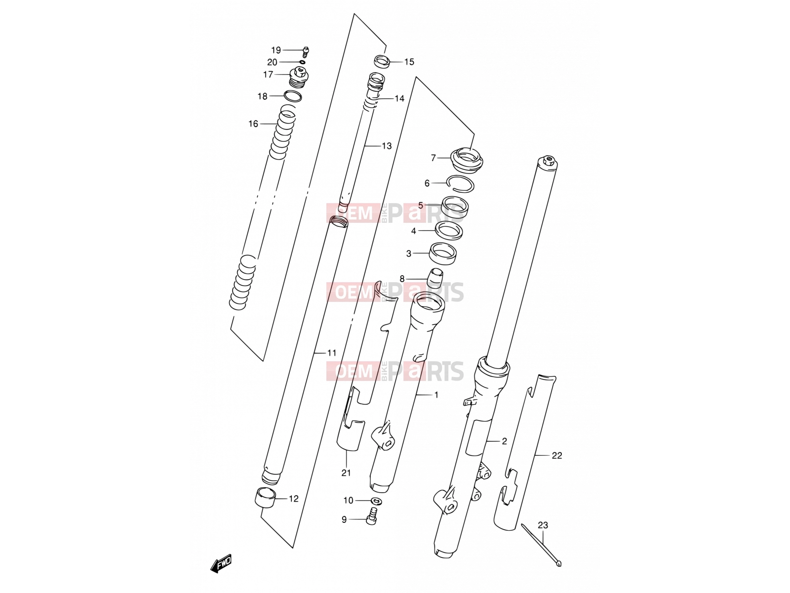 SUZUKI RM80X T (1996) 28 - FRONT FORK