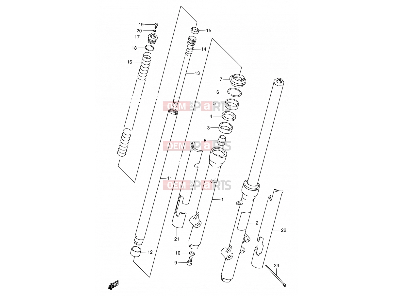 SUZUKI RM80X Y (2000) 28 - FRONT FORK DAMPER
