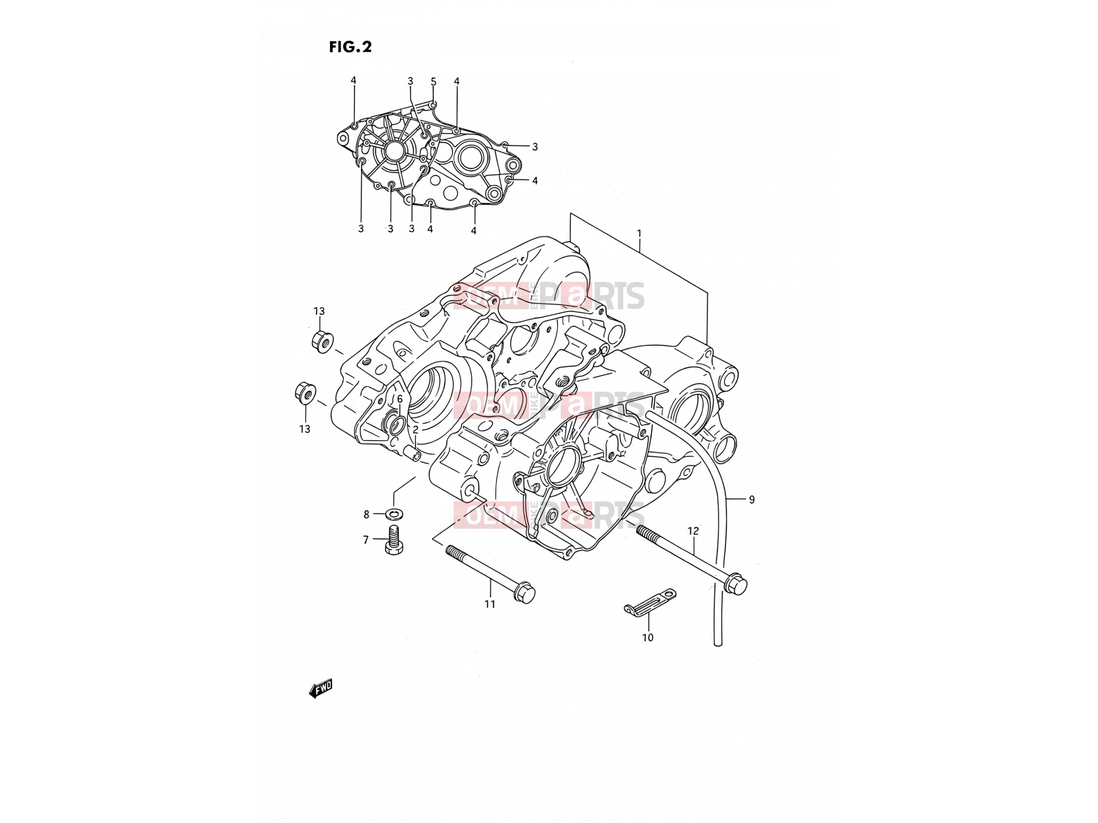 SUZUKI RM80 H (1987) (E01) 2 - CRANKCASE (MODEL G/H)