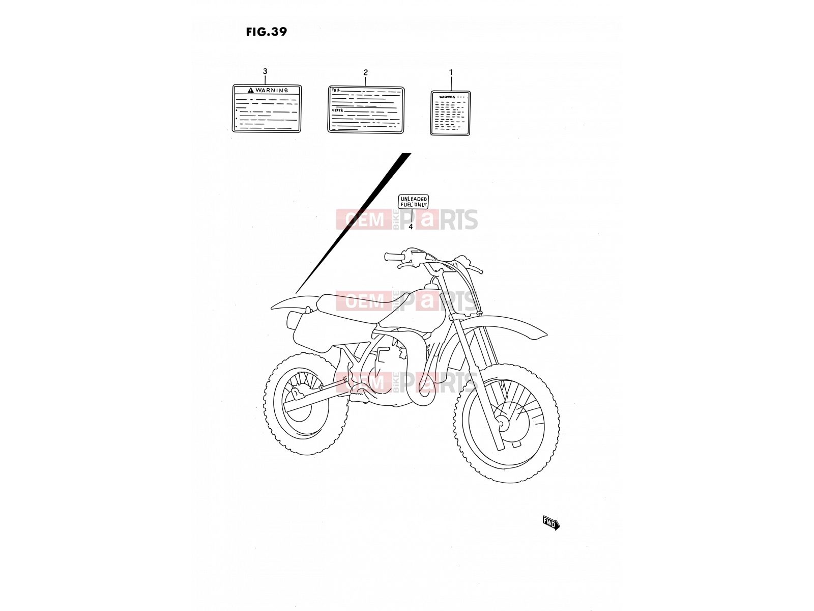 SUZUKI RM80 H (1987) (E01) 39 - LABEL