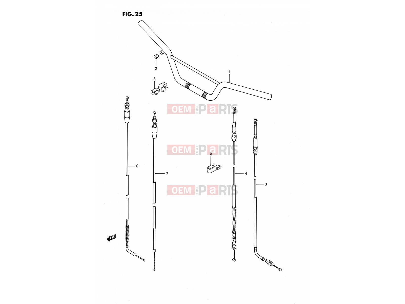 SUZUKI RM80 M (1991) (E24) 25 - HANDLEBAR - CONTROL CABLE