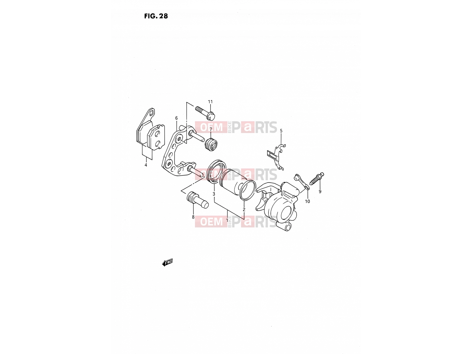 SUZUKI RM80 N (1992) (E24) 28 - FRONT CALIPER
