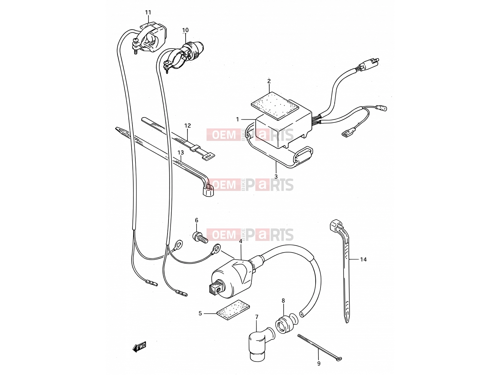 SUZUKI RM80 L (1990) (E03,E28,E33) 15 - CDI UNIT - IGNITION COIL