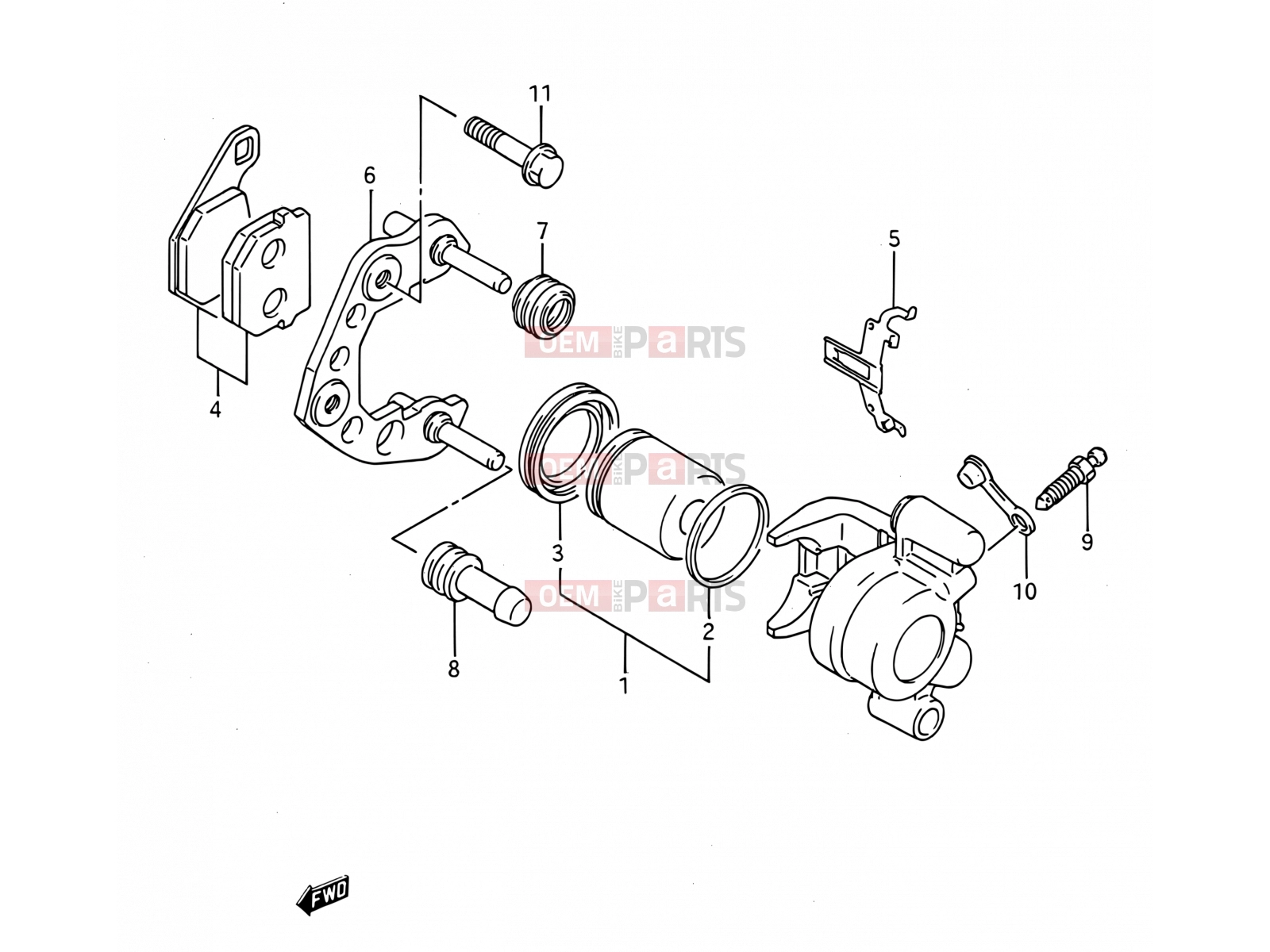 SUZUKI RM80 N (1992) (E03,E28,E33) 30 - FRONT CALIPER