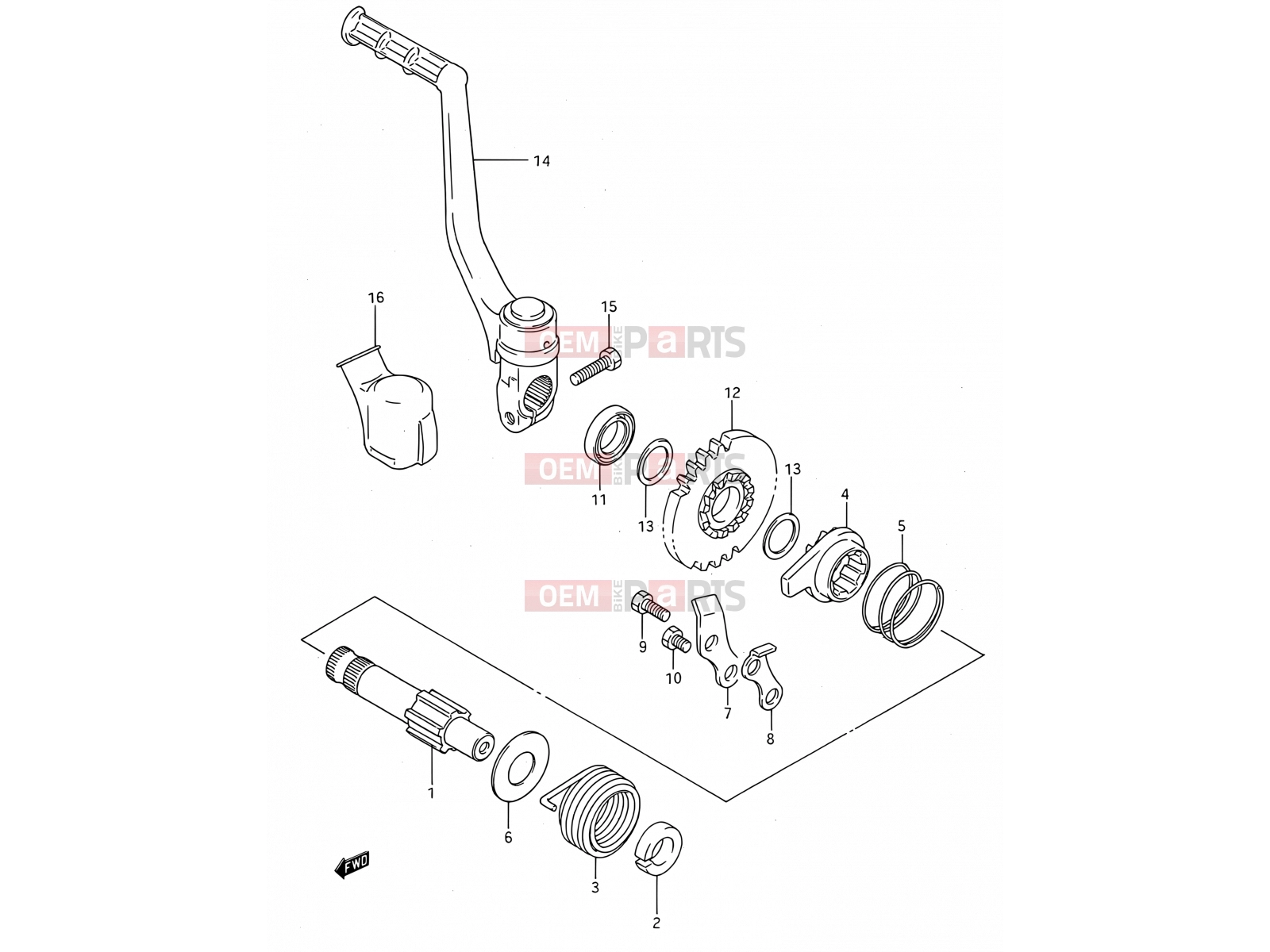 SUZUKI RM80 P (1993) (E03,E28,E33) 13 - KICK STARTER