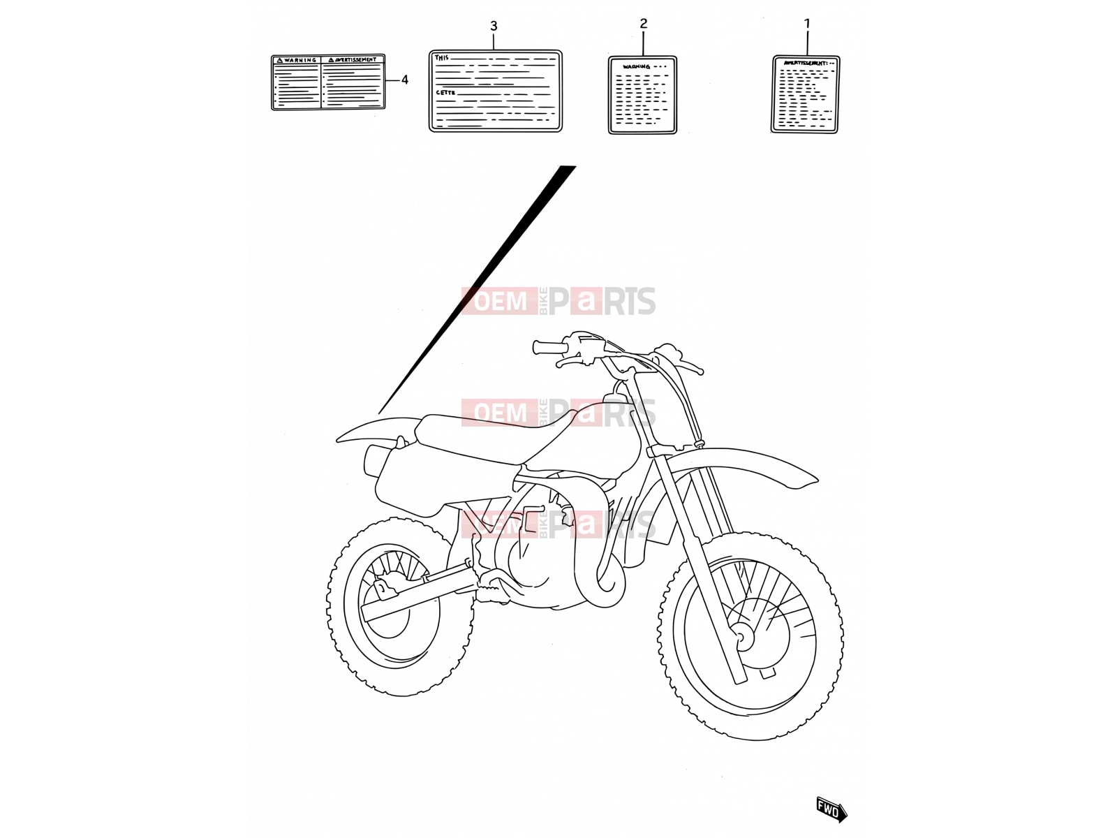 SUZUKI RM80 S (1995) (E03,E28,E33) 43 - LABEL