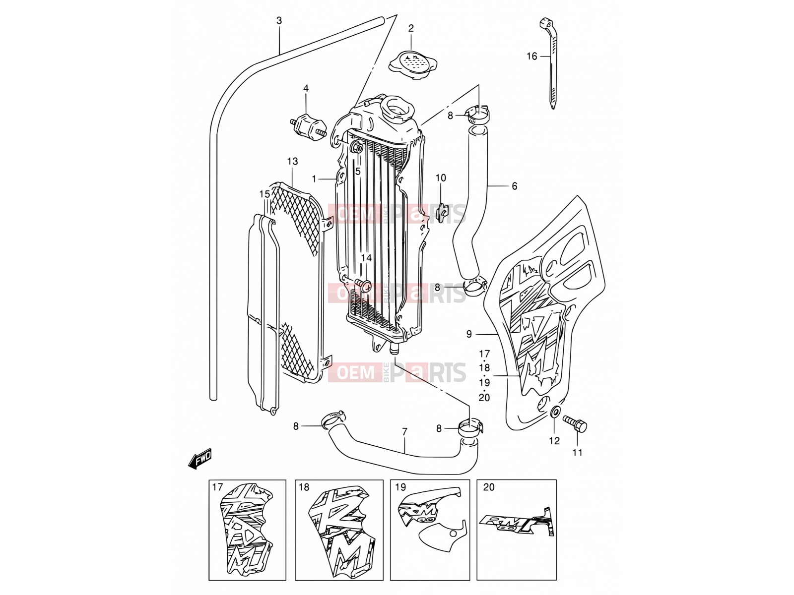 SUZUKI RM80 T (1996) (E24) 9 - RADIATOR