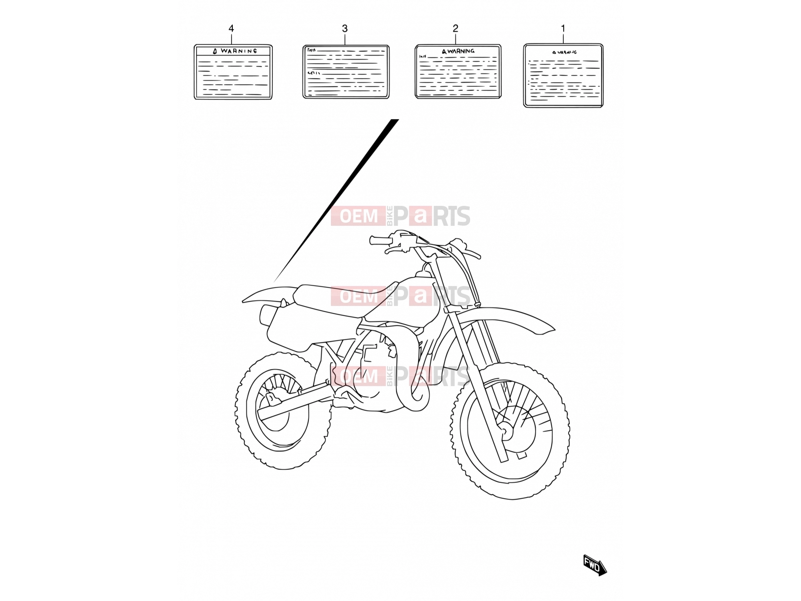 SUZUKI RM80 T (1996) (E24) 26 - LABEL