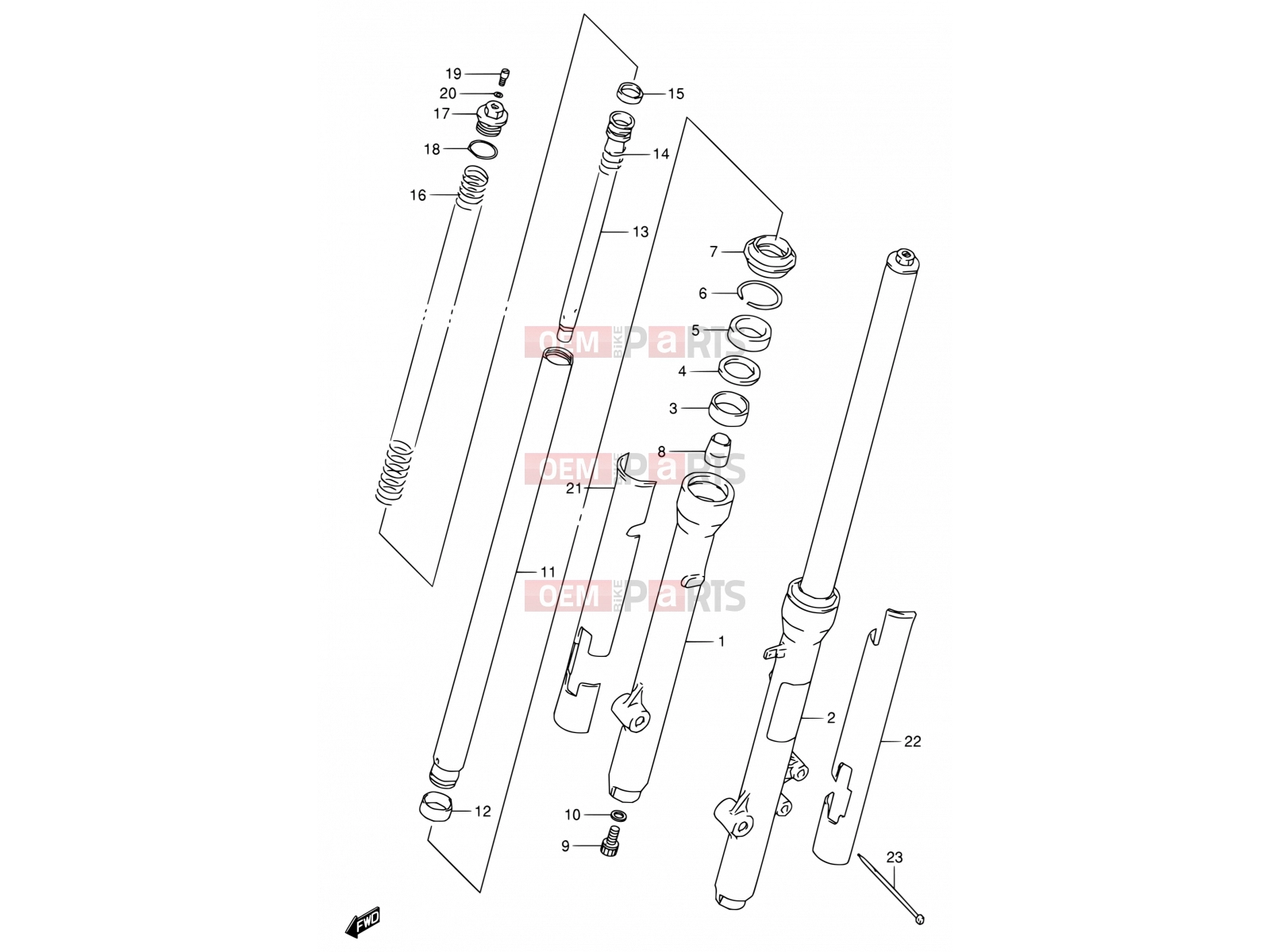 SUZUKI RM80 T (1996) (E24) 28 - FRONT FORK