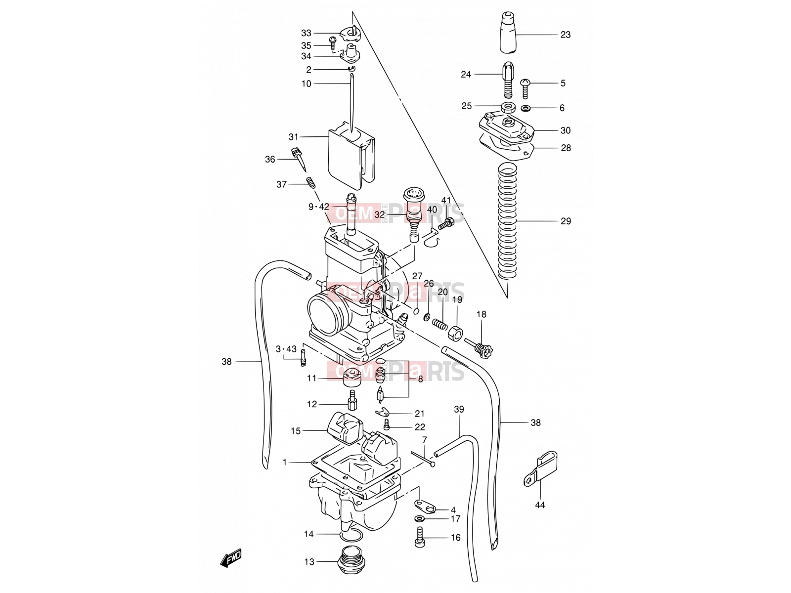 SUZUKI RM80 V (1997) (E24) 6 - CARBURETOR