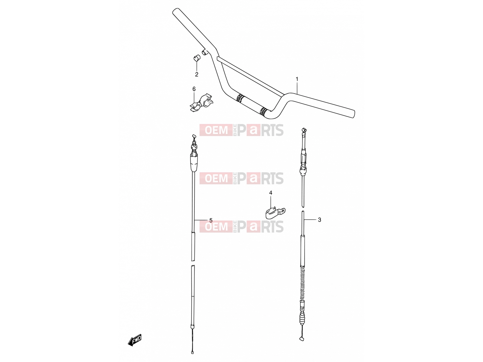 SUZUKI RM80 V (1997) (E24) 23 - HANDLEBAR - CABLE