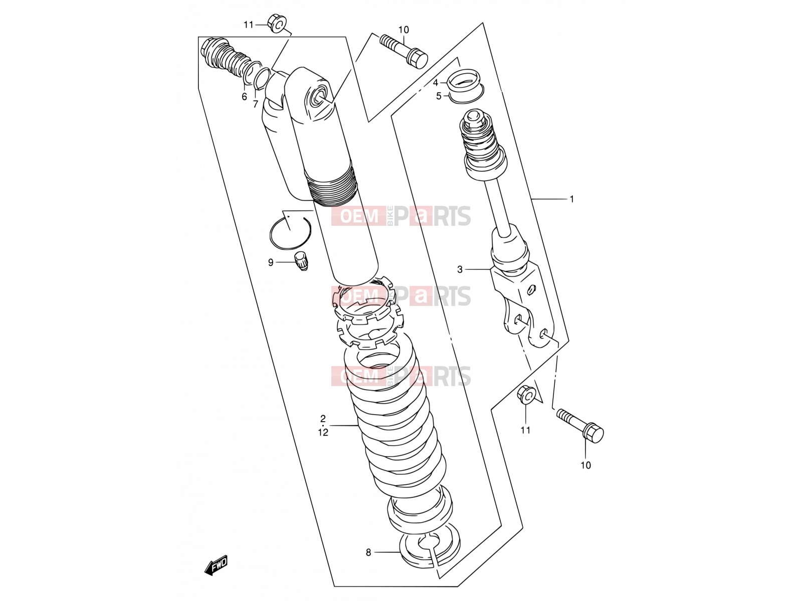 SUZUKI RM80 V (1997) (E24) 34 - SHOCK ABSORBER
