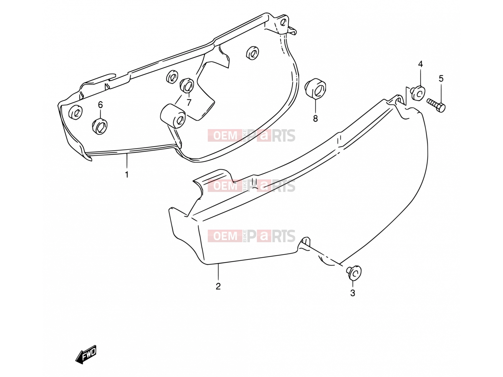 SUZUKI RM80 X (1999) (E24) 21 - FRAME COVER
