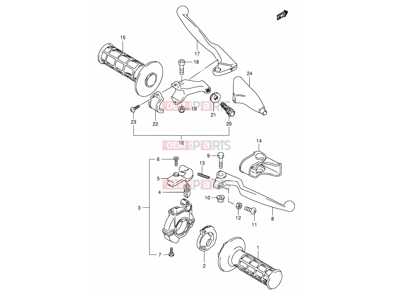 SUZUKI RM80 X (1999) (E24) 24 - HANDLE LEVER