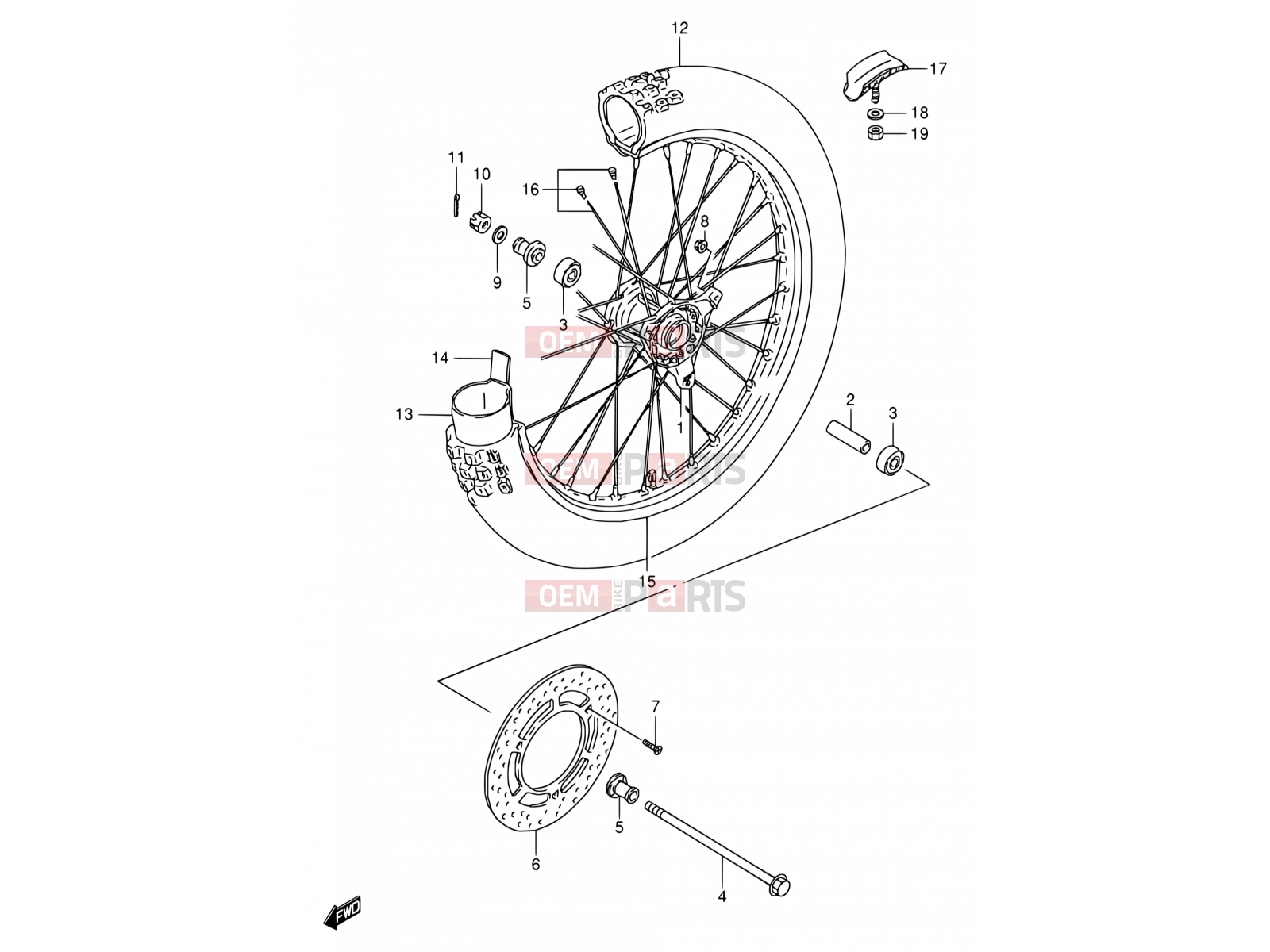 SUZUKI RM80 X (1999) (E24) 30 - FRONT WHEEL