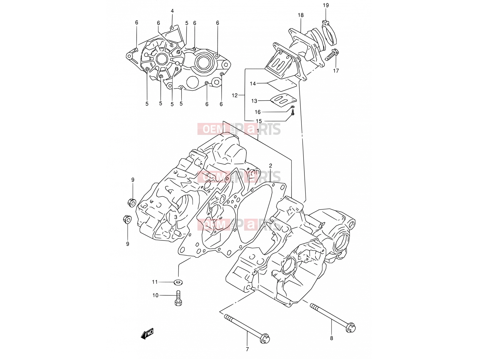SUZUKI RM80 W (1998) (E03,E28,E33) 3 - CRANKCASE