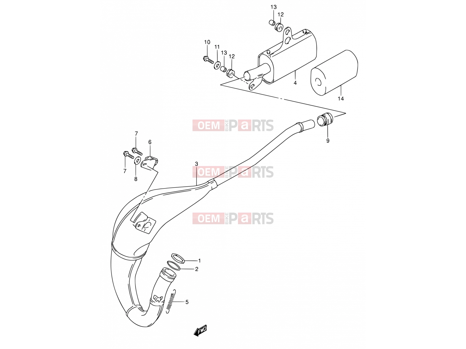 SUZUKI RM80 W (1998) (E03,E28,E33) 8 - MUFFLER