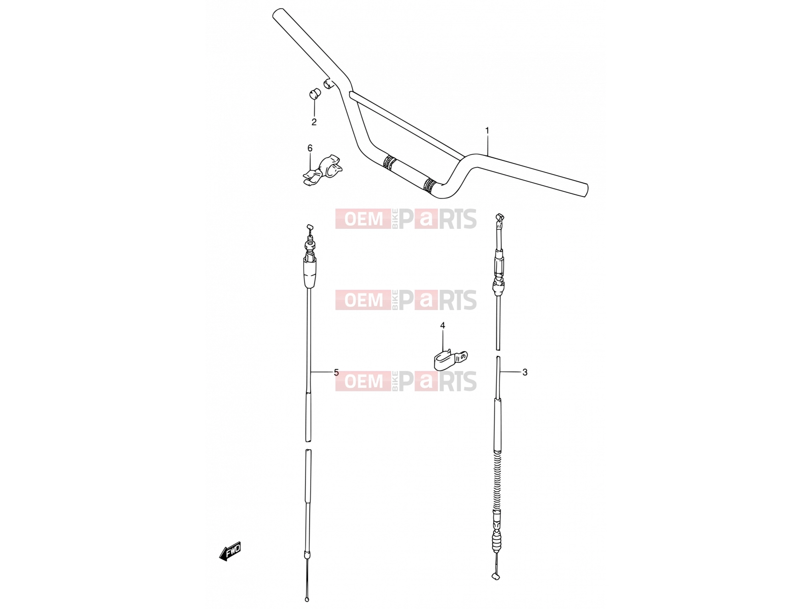 SUZUKI RM80 W (1998) (E03,E28,E33) 23 - HANDLEBAR - CABLE