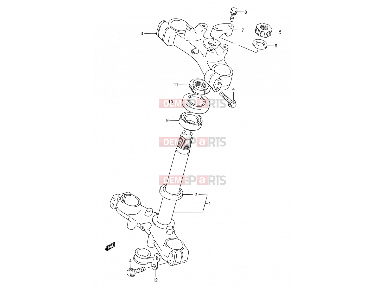 SUZUKI RM80 W (1998) (E03,E28,E33) 29 - STEERING STEM