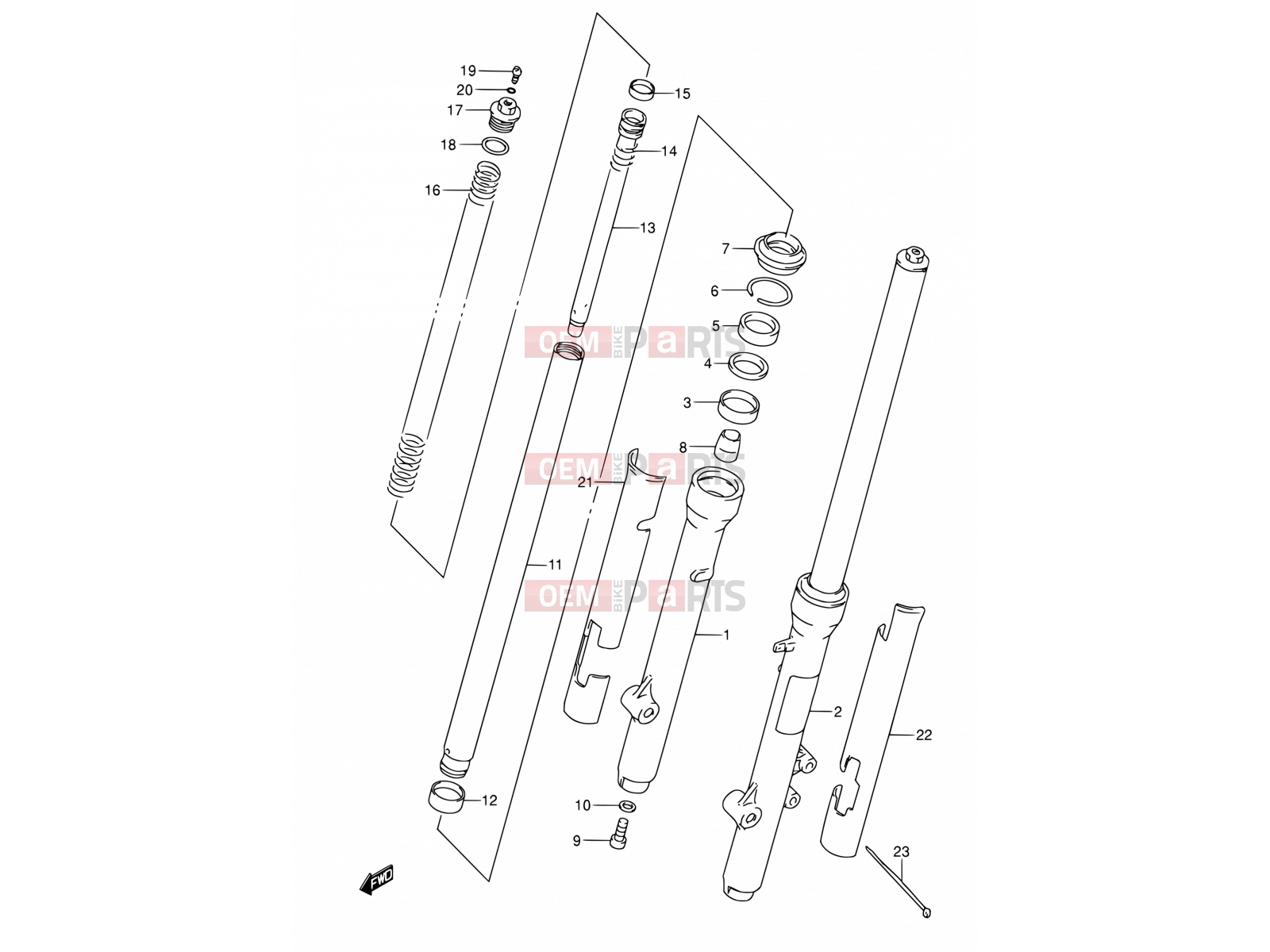 SUZUKI RM80 X (1999) (E03,E28,E33) 28 - FRONT DAMPER