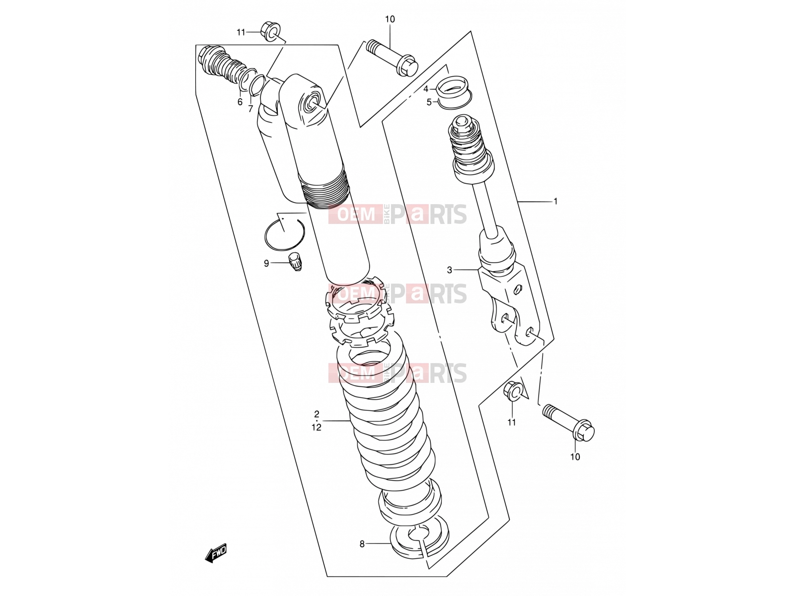 SUZUKI RM80 X (1999) (E03,E28,E33) 34 - SHOCK ABSORBER