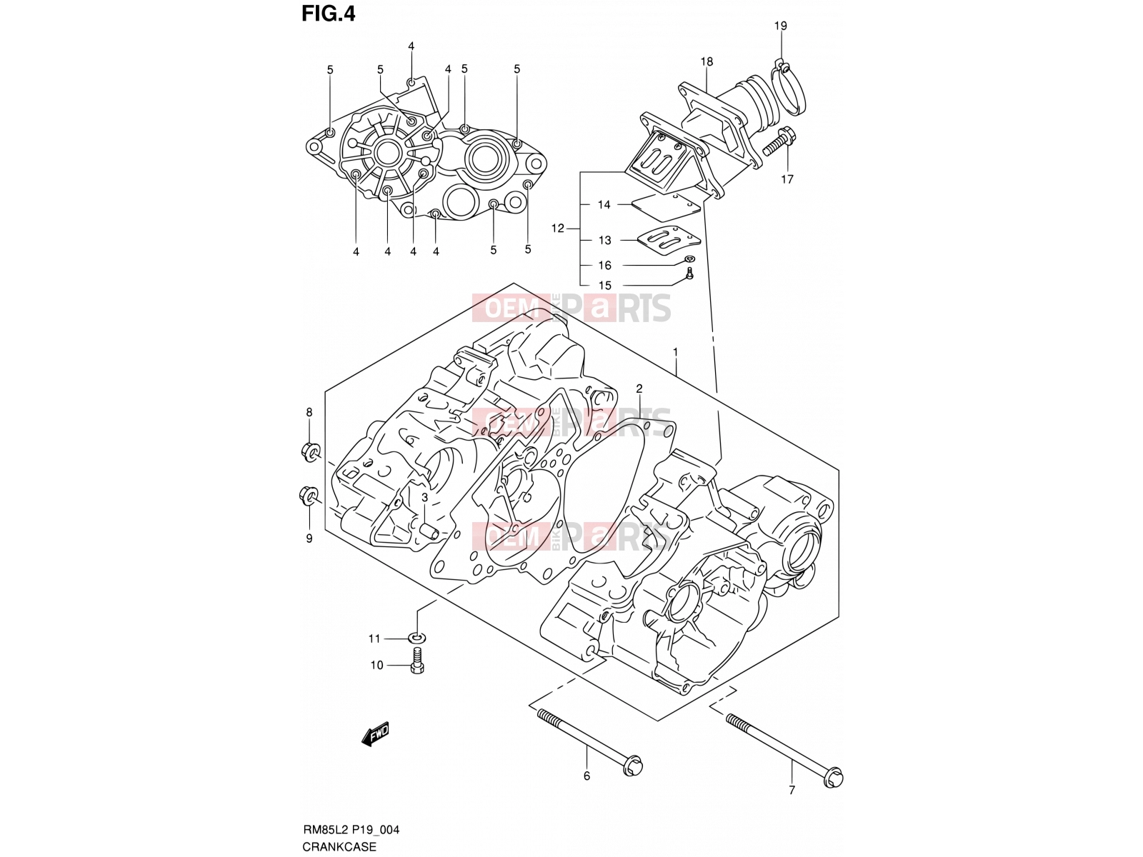 SUZUKI RM85 L2 (2012) 4 - CRANKCASE