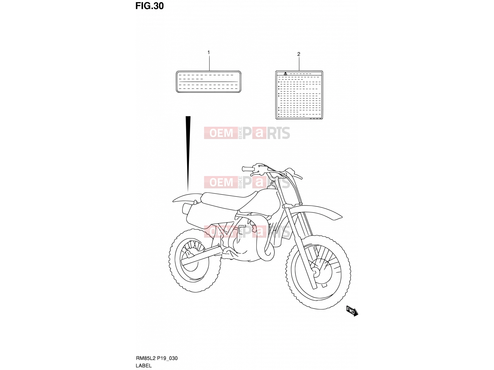 SUZUKI RM85 L2 (2012) 30 - LABEL