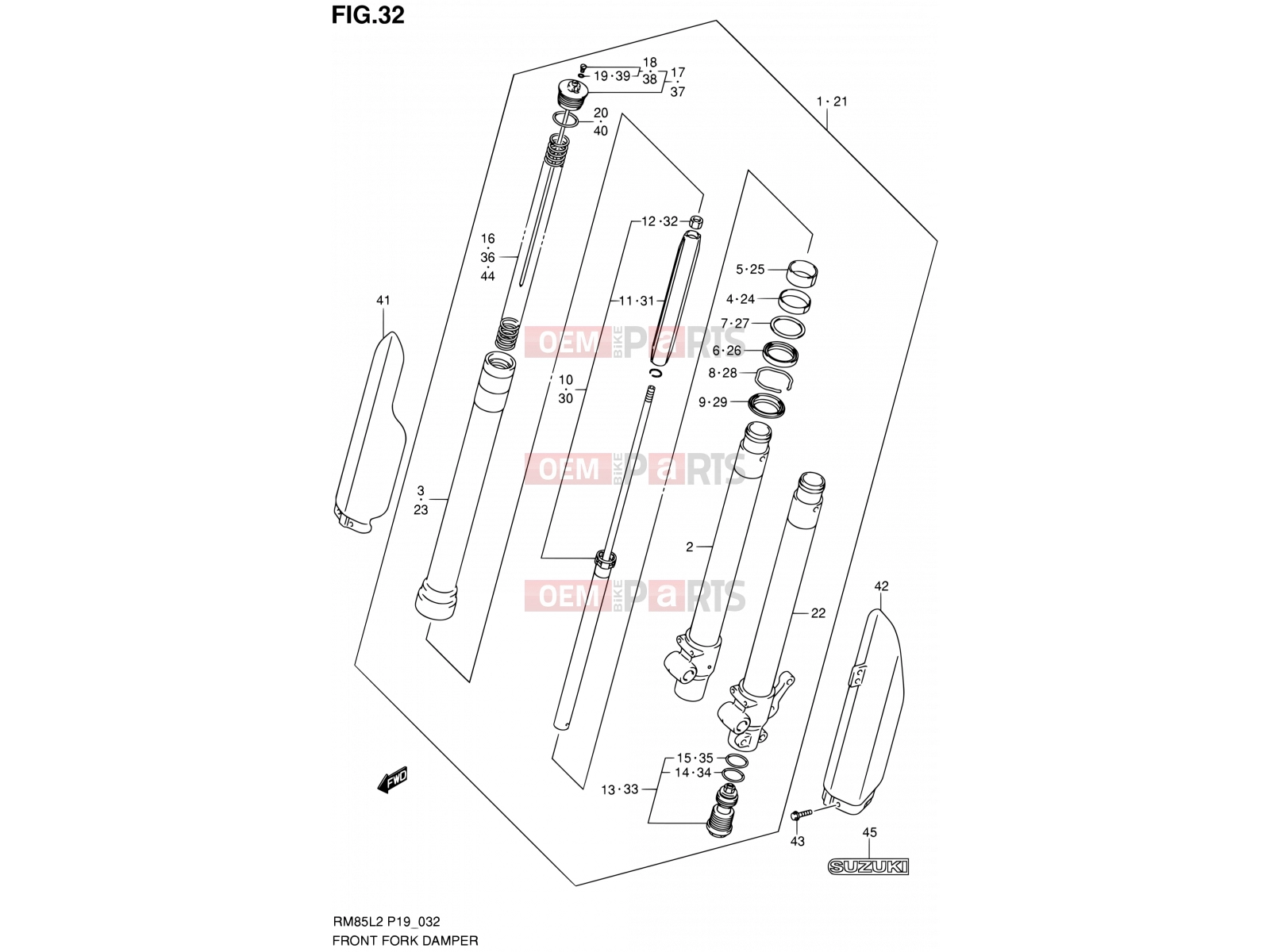 SUZUKI RM85 L2 (2012) 32 - FRONT FORK DAMPER