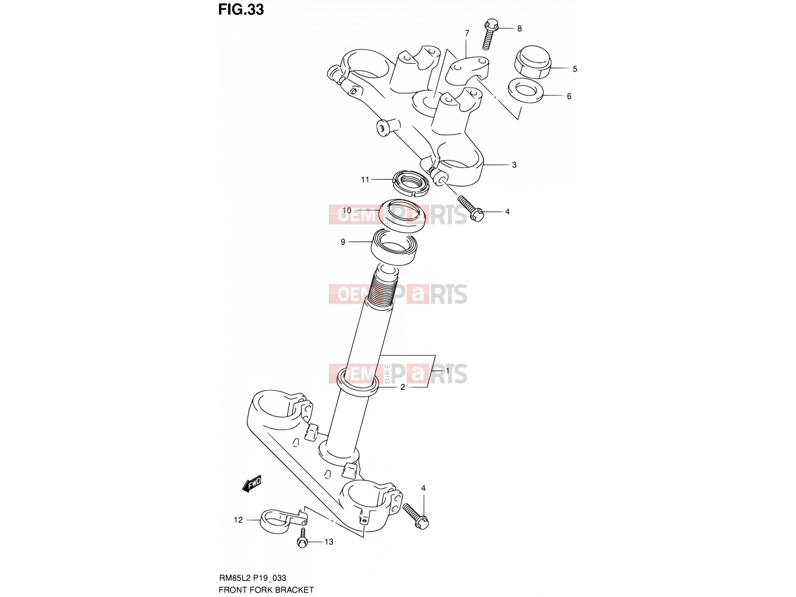 SUZUKI RM85L L2 (2012) 33 - FRONT FORK BRACKET