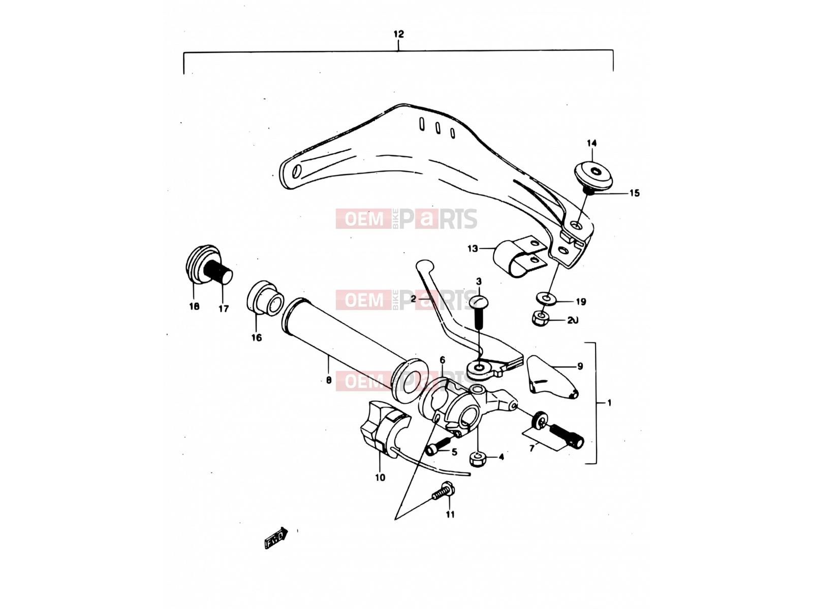 SUZUKI RMX50 V (1997) 36 - LEFT HANDLE SWITCH