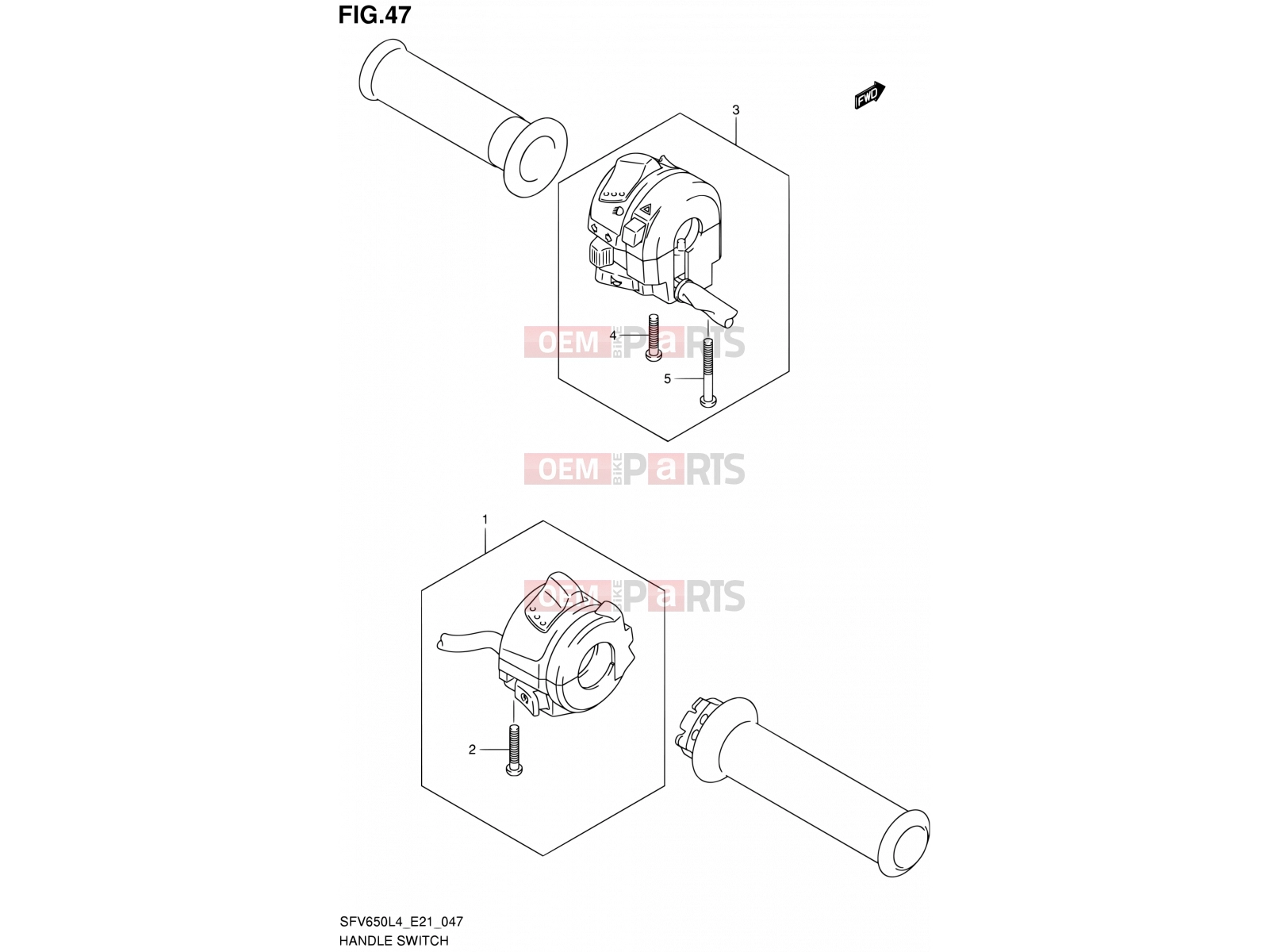 SUZUKI SFV650 L4 (2014) Gladius (E21) 47 - HANDLE SWITCH