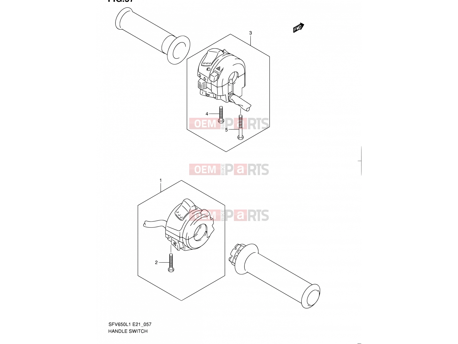 SUZUKI SFV650A L1 (2011) Gladius (E21) 57 - HANDLE SWITCH