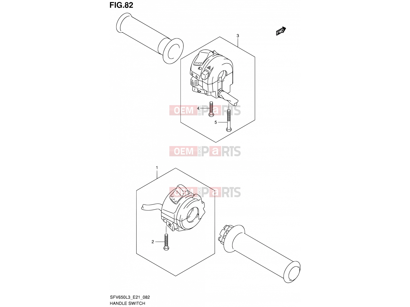 SUZUKI SFV650A L3 (2013) Gladius (E21) 82 - HANDLE SWITCH