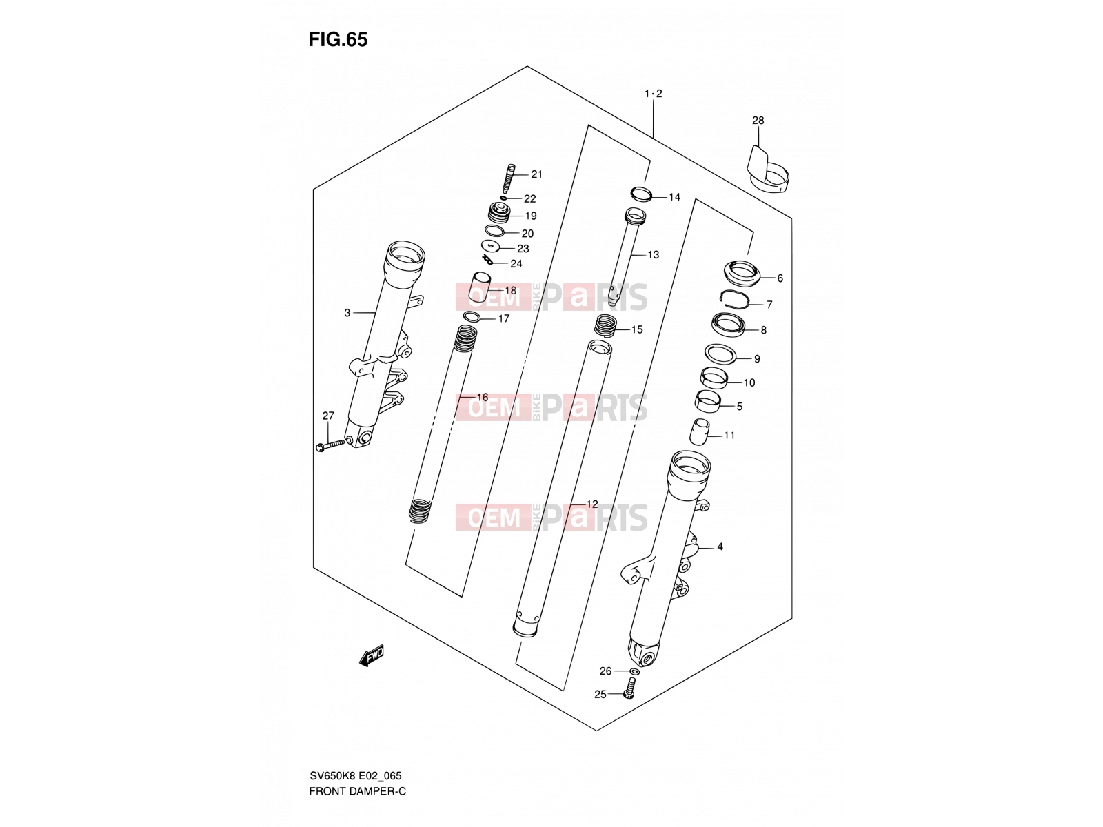 SUZUKI SV650 K8 (2008) (E02) 65 - FRONT DAMPER