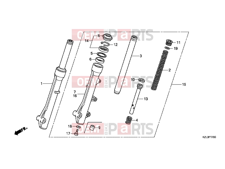 HONDA NSC110MPDC NSC110MPD 2012 F-17 FRONT FORK