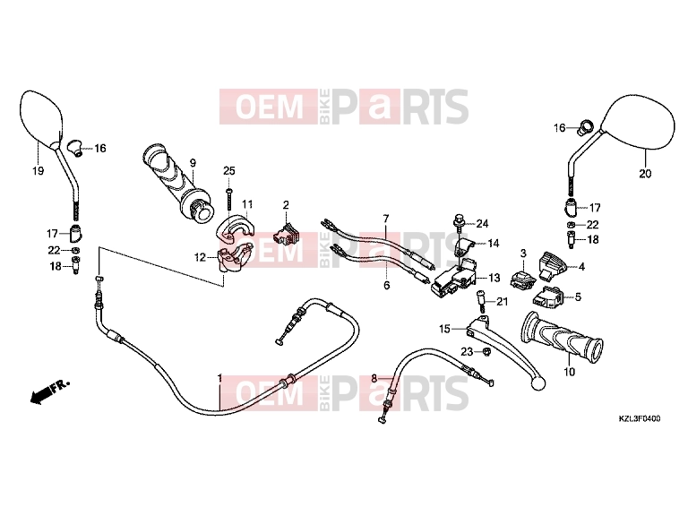 HONDA NSC110MPDE NSC110MPDE 2014 F-4 HANDLE LEVER / SWITCH / CABLE