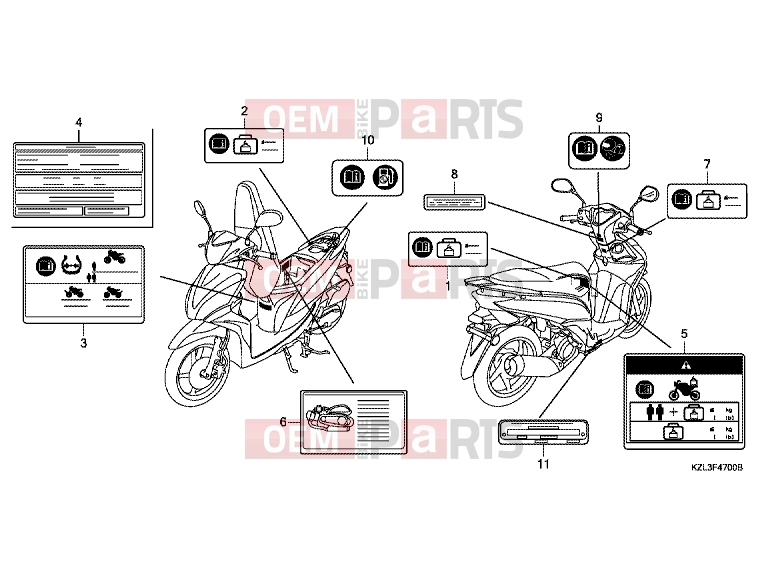 HONDA NSC110MPDE NSC110MPDE 2014 F-47 WARNING LABEL