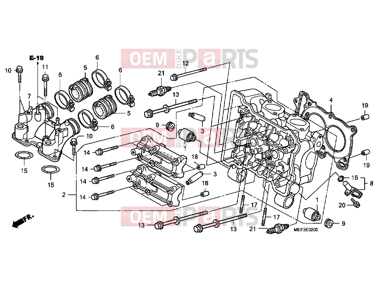 HONDA FJS400A9 SILVER WING 400 ABS 2009 E-2 CYLINDER HEAD