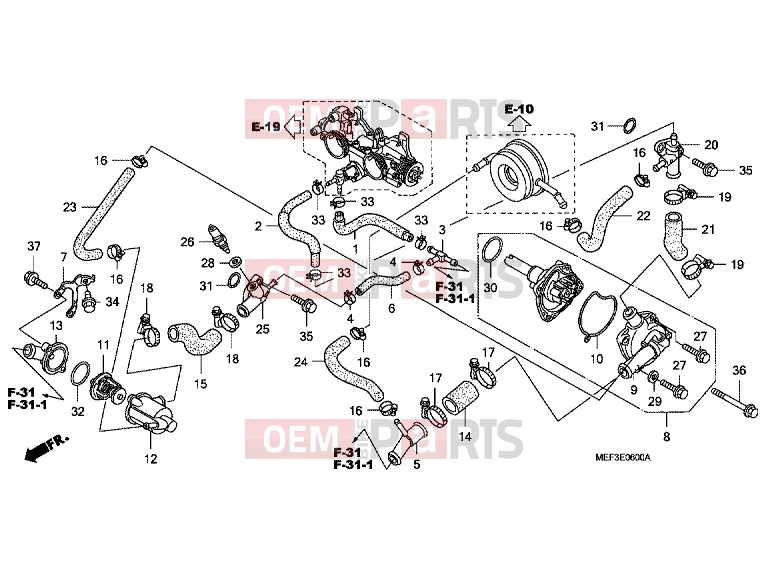 HONDA FJS400A9 SILVER WING 400 ABS 2009 E-6 WATER PUMP