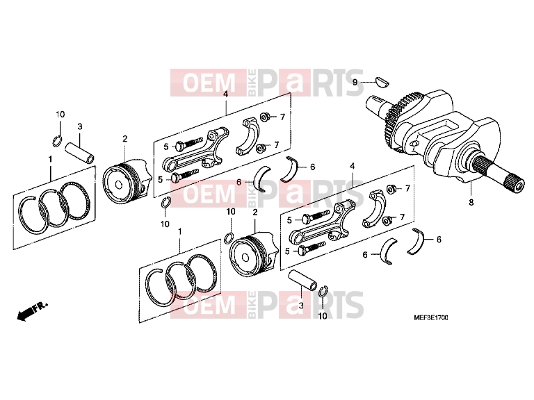 HONDA FJS400A9 SILVER WING 400 ABS 2009 E-17 CRANKSHAFT / PISTON