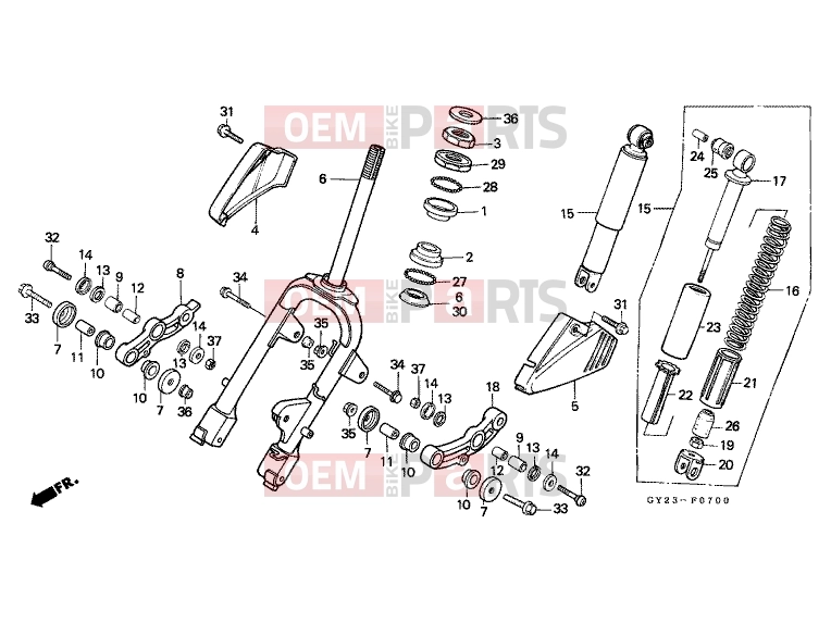 HONDA SA75P Vision 1993 F-7 FRONT FORK