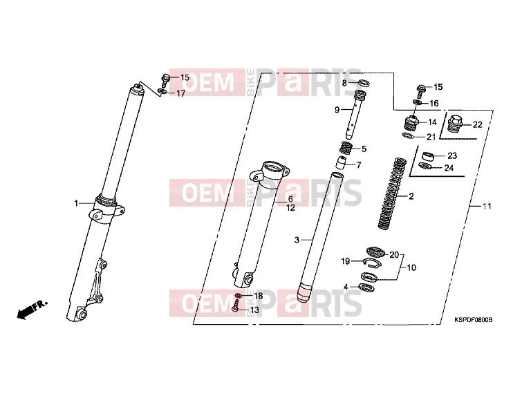 HONDA CBF1507 CBF150 2007 F-8 FRONT FORK