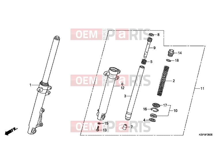 HONDA CBF150MC CBF150M 2012 F-8 FRONT FORK