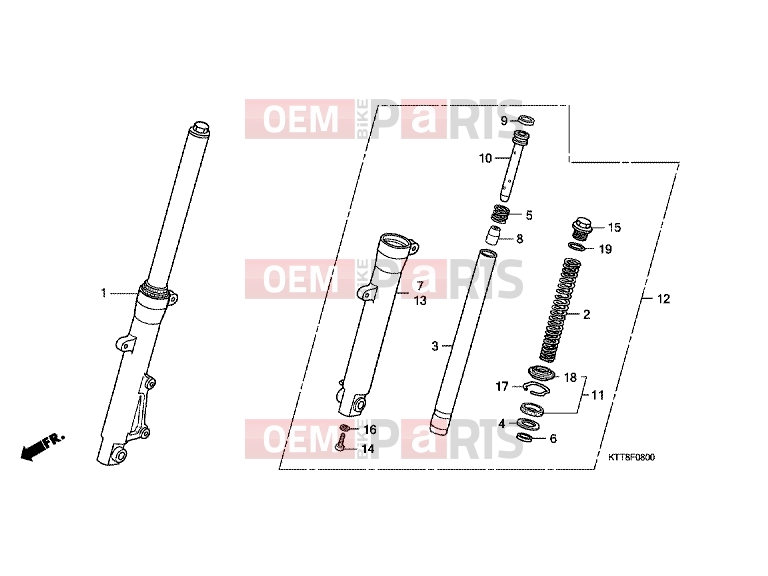 HONDA CBF150SHA CBF150SH 2010 F-8 FRONT FORK