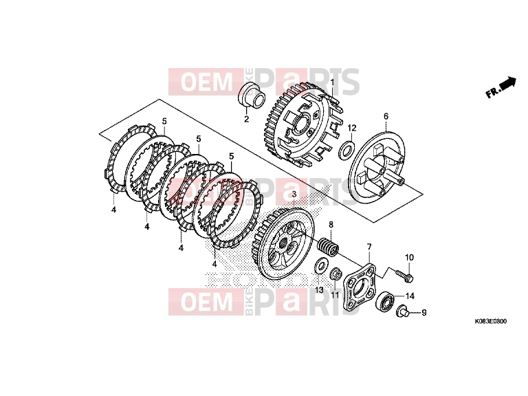 HONDA E-8 CLUTCH 22847-KCC-900 - ROD, CLUTCH LIFTER > oem-bike