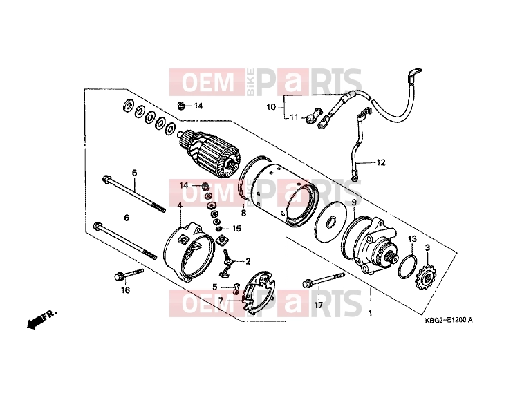 HONDA CB250Y NIGHTHAWK 2000 E-12 STARTER ENGINE