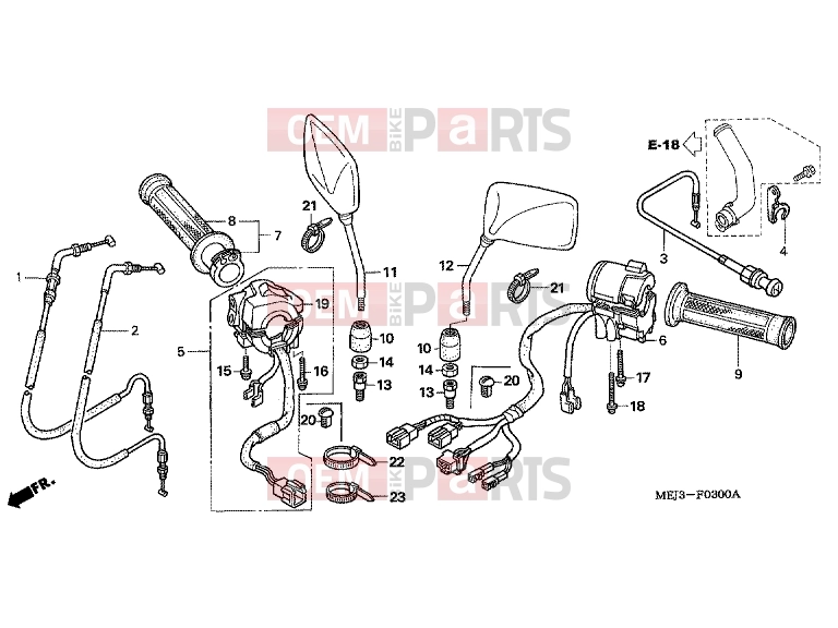 HONDA CB1300A5 CB1300 2005 F-3 SWITCH / CABLE