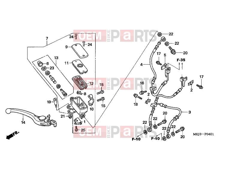 HONDA CB1300A5 CB1300 2005 F-4-1 FRONT MASTER CYLINDER (CB1300A / SA)
